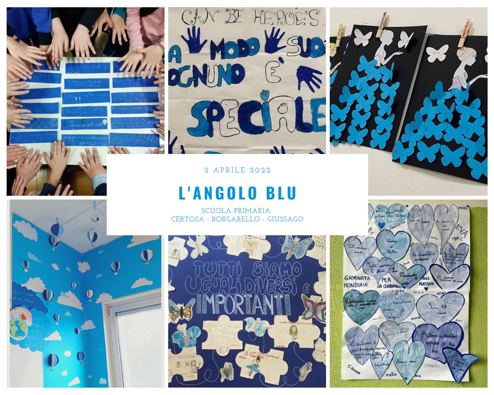 Cartellone angolo blu primaria